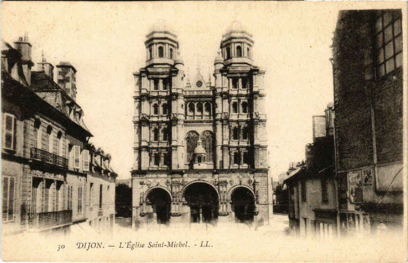 Carte postale ancienne Dijon - Eglise Saint-Michel à Dijon