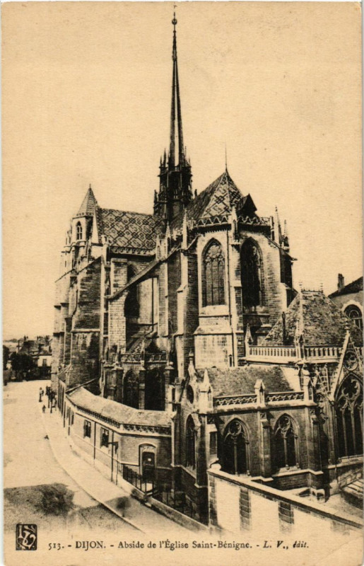 Carte postale ancienne Dijon - Abside de Eglise Saint-Benigne à Dijon