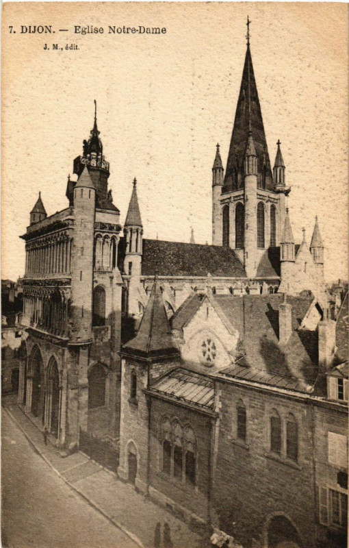 Carte postale ancienne Dijon - Eglise Notre-Dame à Dijon
