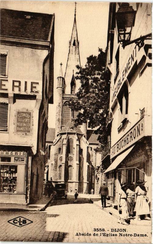 Carte postale ancienne Dijon Abside de Eglise Notre-Dame à Dijon