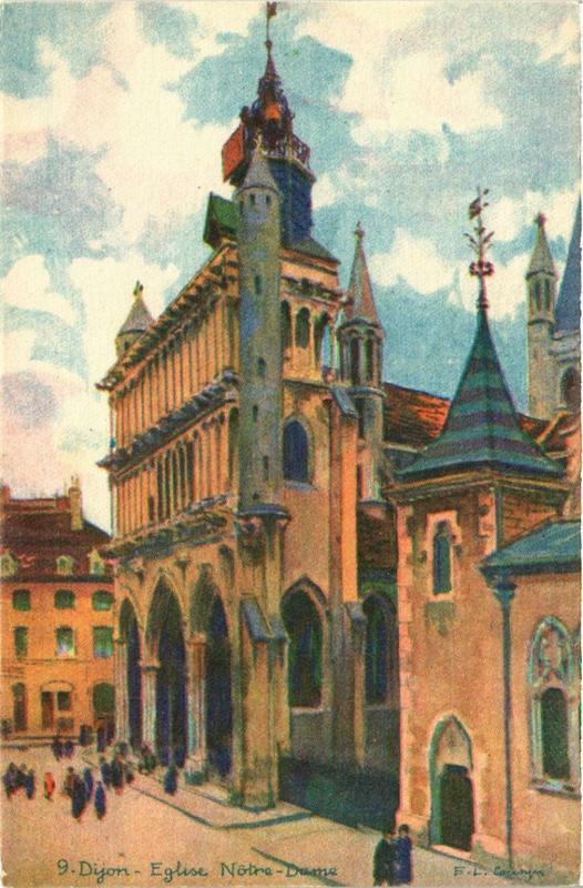 Carte postale ancienne Dijon Eglise Notre-Dame à Dijon
