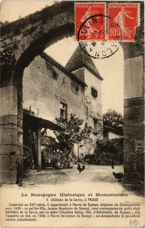 Carte postale ancienne Chateau de la Cerve - a Prissé