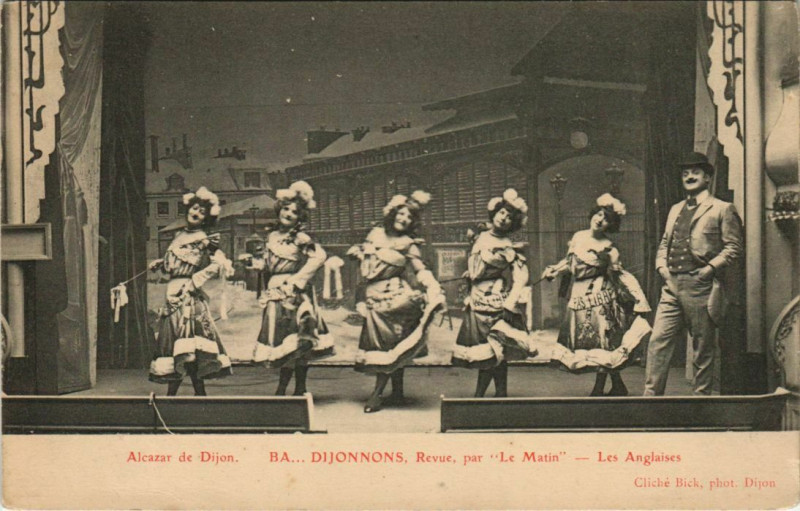 Carte postale ancienne Ba... Dijonnons Revue Les Anglaises à Dijon