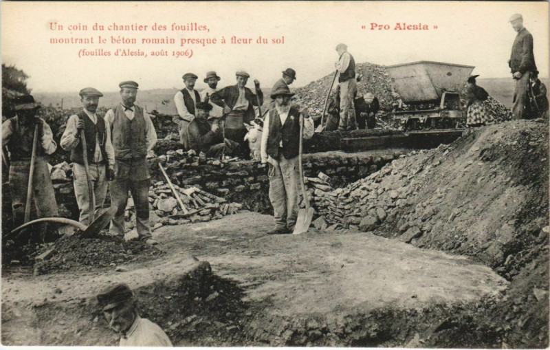 Carte postale ancienne Pro Alesia - Un coin deu chantier des fouilles