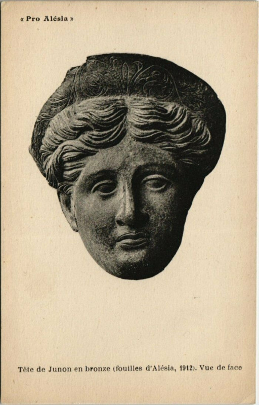Carte postale ancienne Pro Alesia - Tete de Junon en bronze
