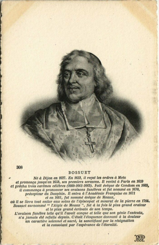 Carte postale ancienne Portrait de Bossuet