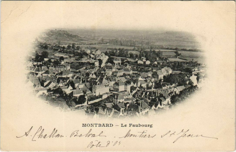Carte postale ancienne Montbard - Le Faubourg à Montbard