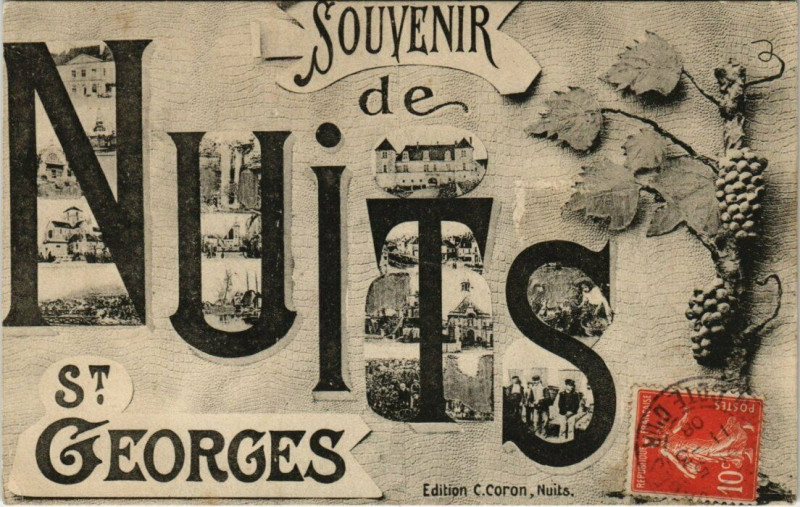 Carte postale ancienne Nuits-Saint-Georges - Souvenir collage à Nuits-Saint-Georges