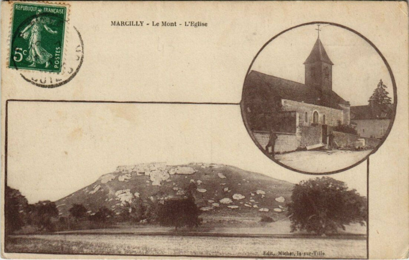 Carte postale ancienne Marcilly - Le Mont l'Eglise