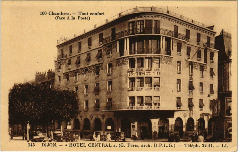 Carte postale ancienne Dijon - Hotel Centrale à Dijon