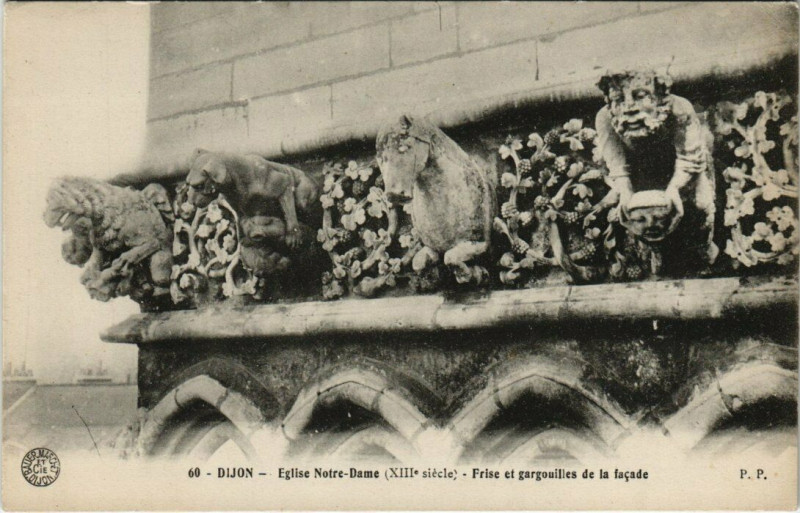 Carte postale ancienne Dijon Eglise Notre Dame à Dijon