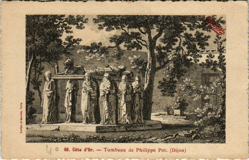 Carte postale ancienne Dijon - Tombeau de Philippe Pot à Dijon