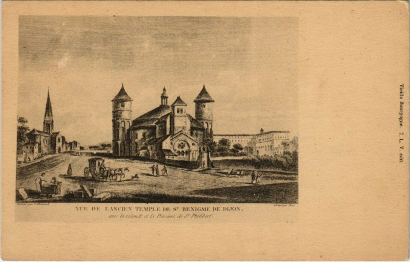 Carte postale ancienne Vue de l'ancien Temple de - Saint- Benigme de Dijon à Dijon