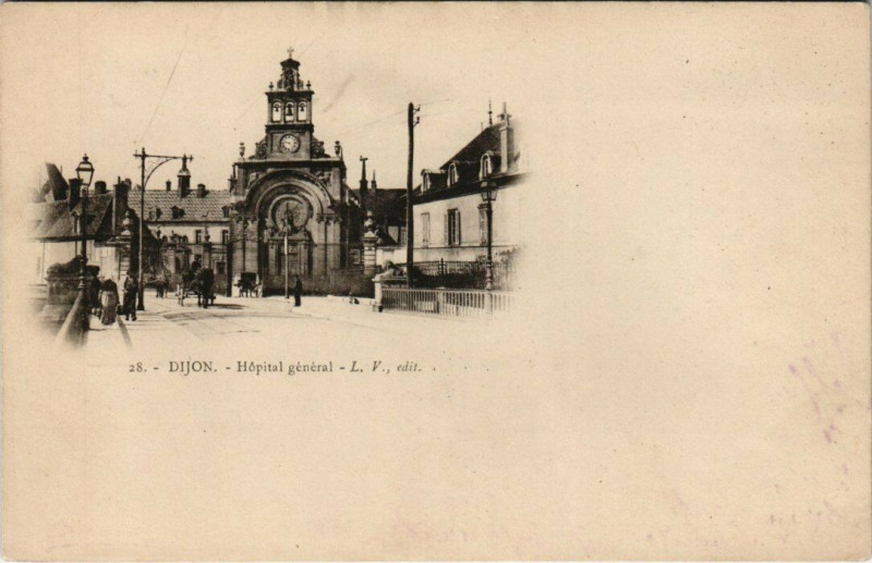 Carte postale ancienne Dijon - Hopital général à Dijon