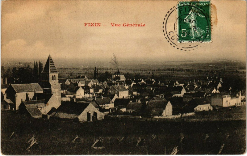Carte postale ancienne Fixin - Vue générale à Fixin