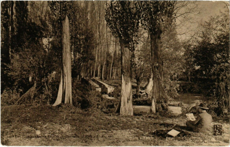 Carte postale ancienne Les Promenades de Dijon - Derriere le Parc à Dijon
