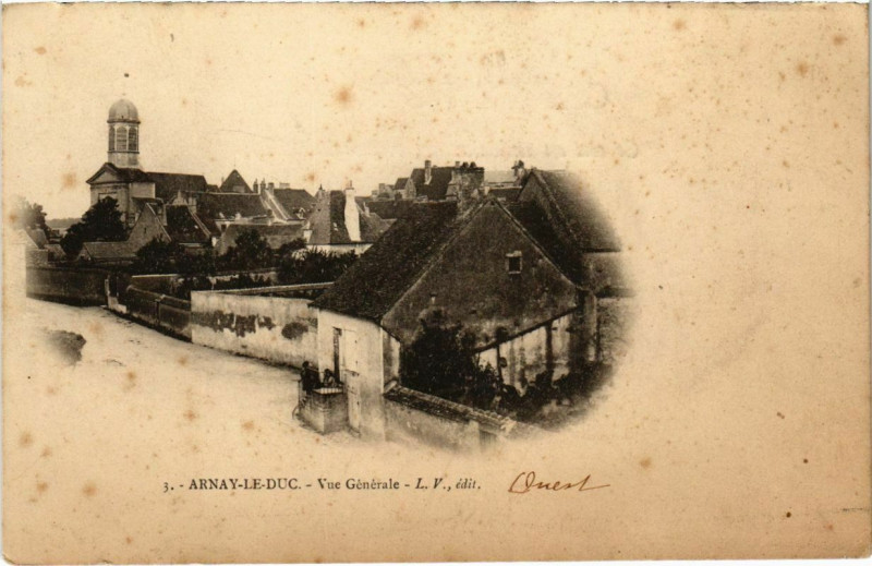 Carte postale ancienne Arnay-le-Duc - Vue generale à Arnay-le-Duc