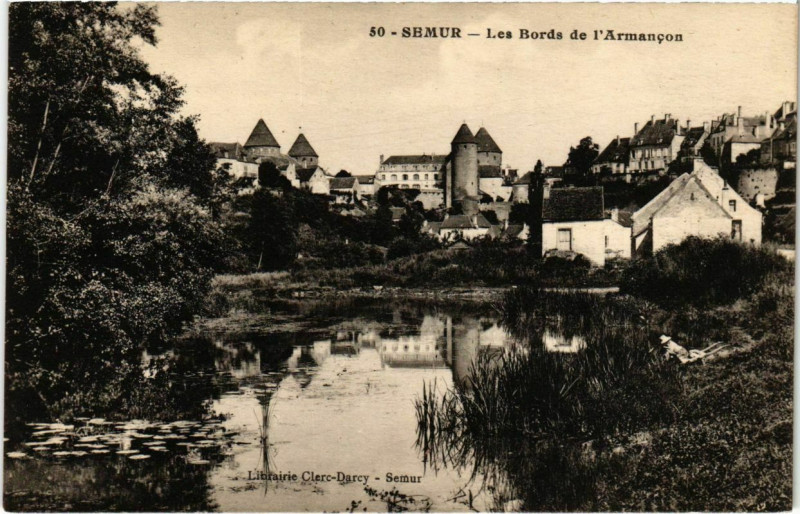 Carte postale ancienne Semur - Les Bords de l'Armancon