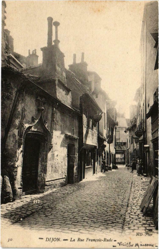 Carte postale ancienne Dijon (Dep.21) La Rue Francois-Rude à Dijon