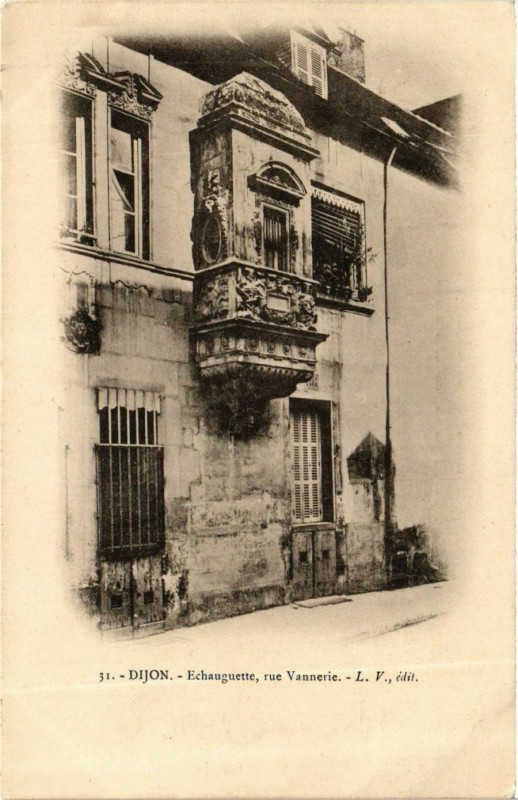 Carte postale ancienne Dijon Echauguette rue Vannerie à Dijon
