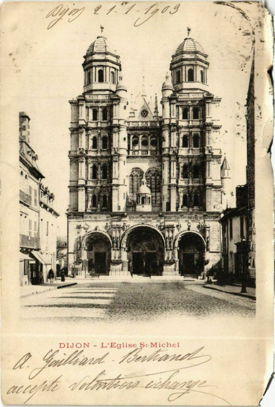 Carte postale ancienne Cote-d'Or Dijon Eglise Saint-Michel à Dijon
