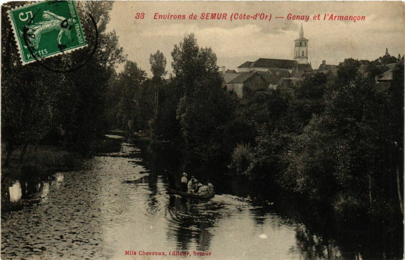 Carte postale ancienne Genay et l'Armancon à Genay