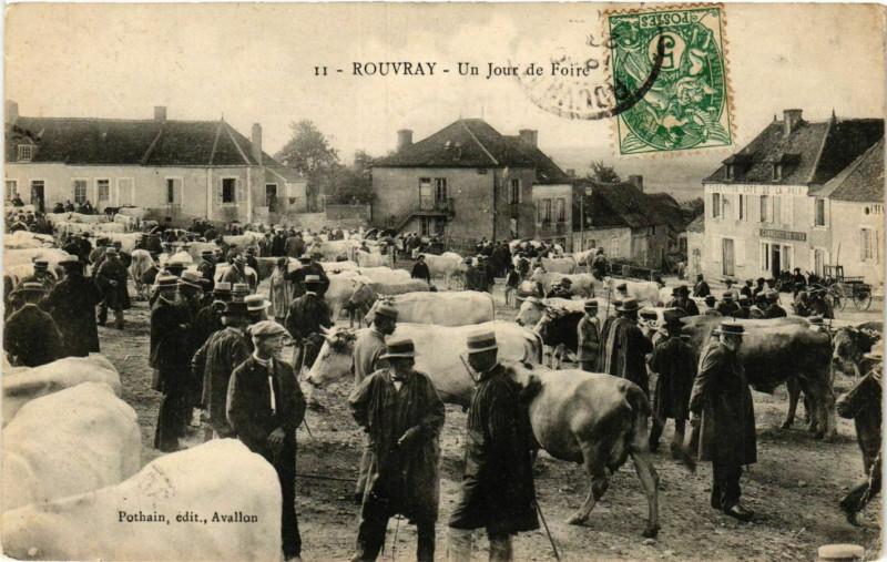 Carte postale ancienne Rouvray Un Jour de Foire à Rouvray