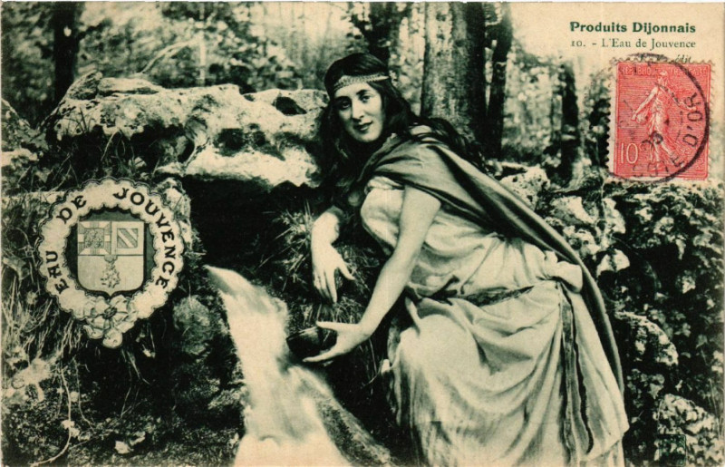 Carte postale ancienne Produits Dijonnais -L'Eau de Jouvence à Dijon