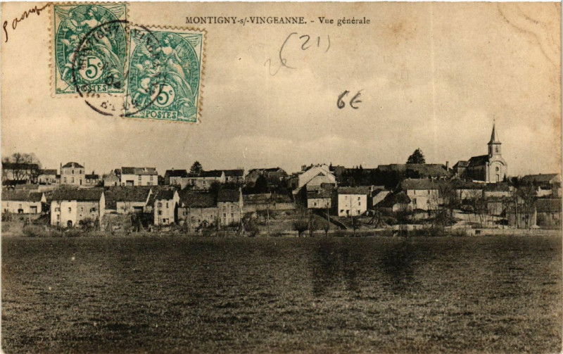 Carte postale ancienne Montigny-s/-Vingeanne - Vue générale