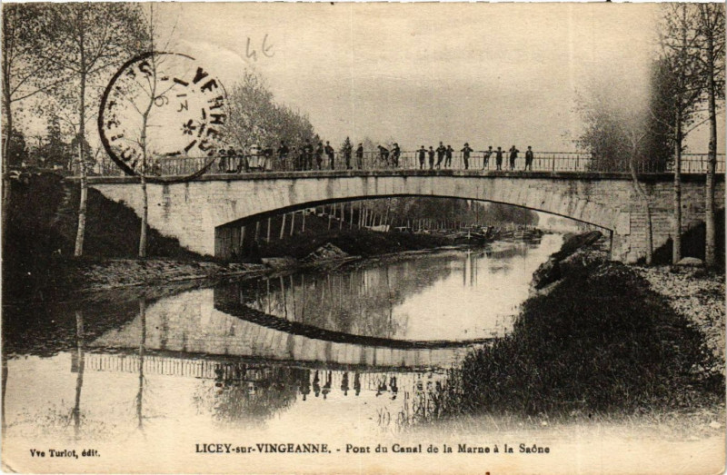 Carte postale ancienne Licey-sur-Vingeanne - Pont du Canal de la Marne a la Saone à Licey-sur-Vingeanne