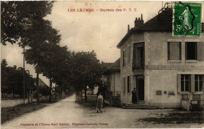 Carte postale ancienne Les Laumes - Bureau des P.-T.-T.