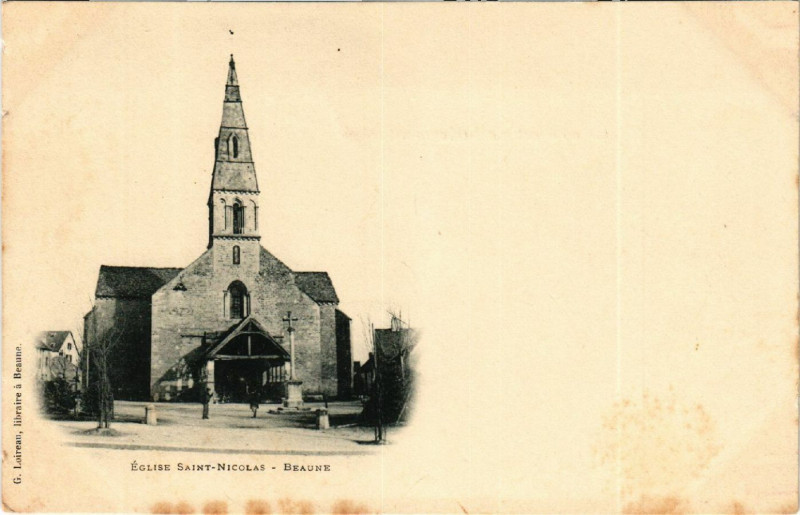 Carte postale ancienne Eglise Saint-Nicolas - Beaune à Beaune