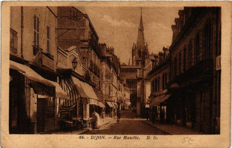 Carte postale ancienne Dijon - Rue Musette à Dijon