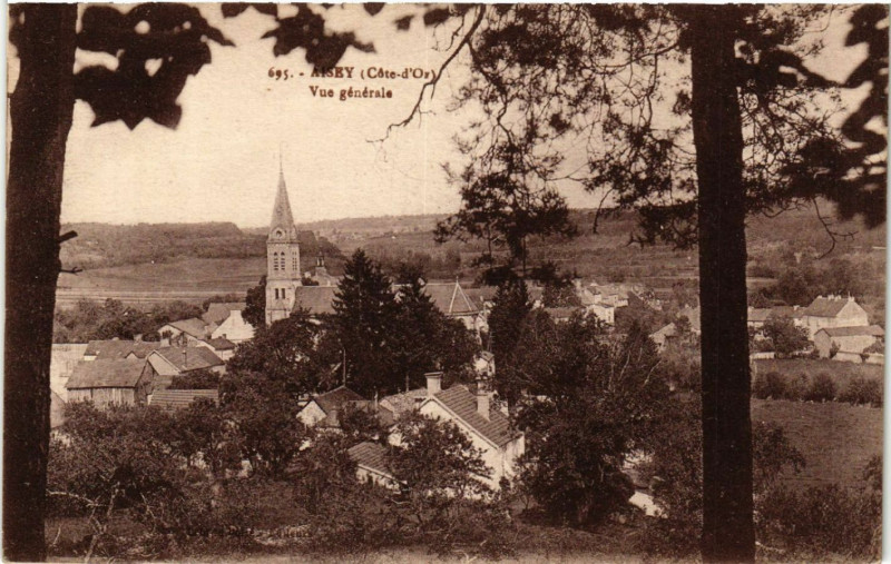 Carte postale ancienne Aisey (Cote-d'Or) - Vue générale