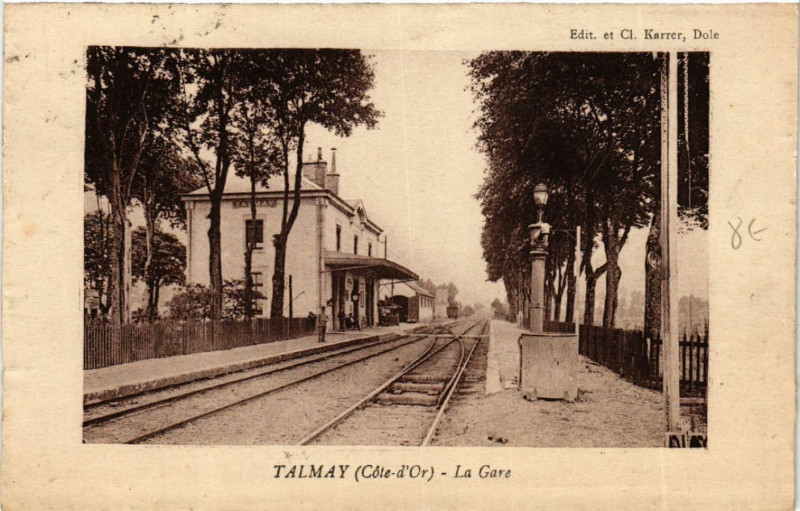 Carte postale ancienne Talmay (Cote-d'Or) - La Gare à Talmay