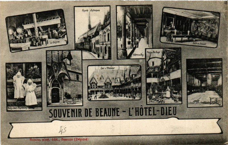 Carte postale ancienne Souvenir de Beaune - L'Hotel-Dieu à Beaune