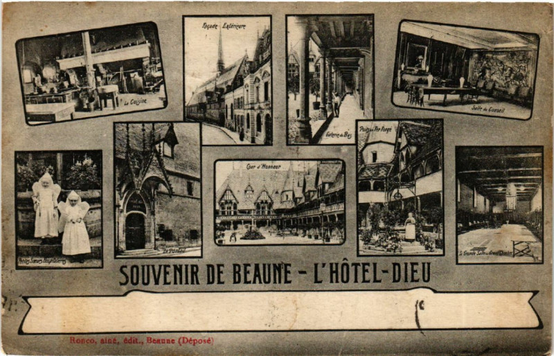 Carte postale ancienne Souvenir de Beaune - L'Hotel-Dieu à Beaune