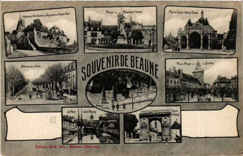 Carte postale ancienne Souvenir de Beaune à Beaune