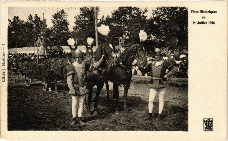 Carte postale ancienne Fétes Historiques du 1er Juillet 1906