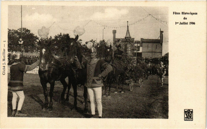 Carte postale ancienne Fétes Historiques du 1er Juillet 1906