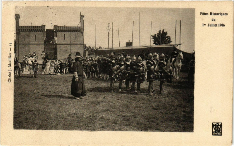 Carte postale ancienne Fétes Historiques du 1er Juillet 1906