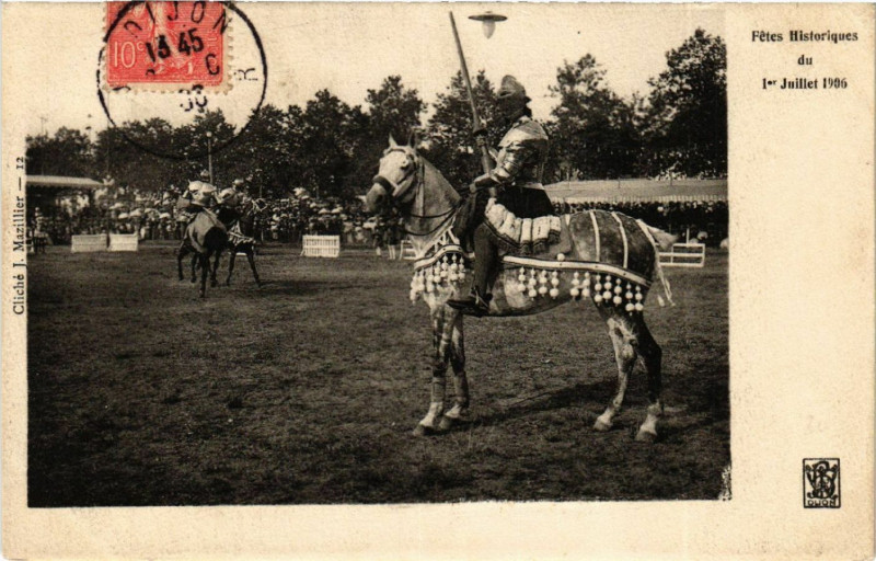 Carte postale ancienne Fétes Historiques du 1er Juillet 1906