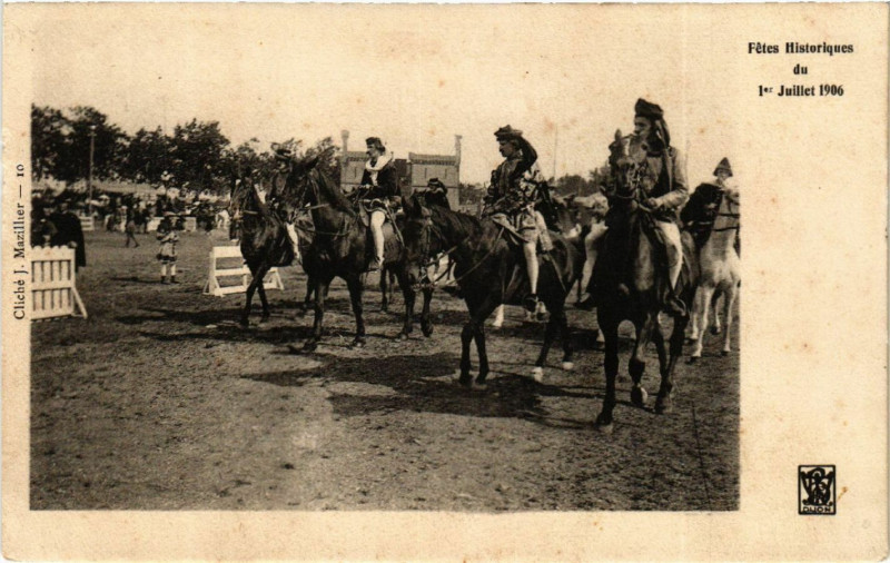 Carte postale ancienne Fétes Historiques du 1er Juillet 1906