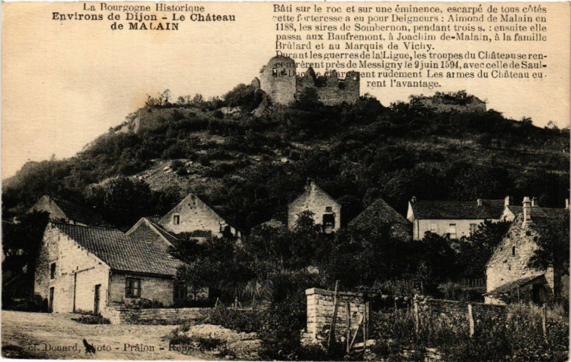 Carte postale ancienne Environs de Dijon- Le Chateau de Malain à Dijon