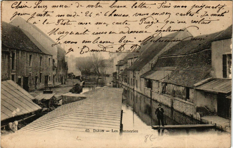 Carte postale ancienne Dijon - Les Tanneries à Dijon