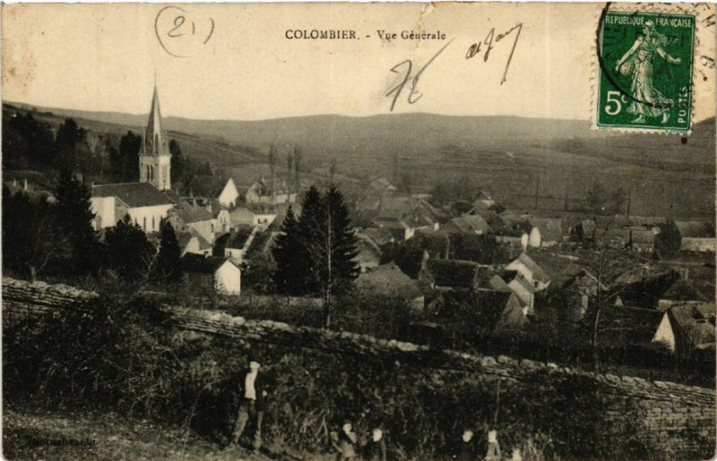 Carte postale ancienne Colombier - Vue Générale à Colombier