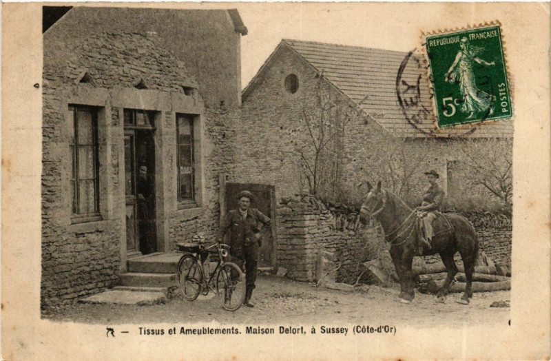 Carte postale ancienne Tissus et Ameublements, Maison Delort, a Sussey (Cote d'Or) à Sussey