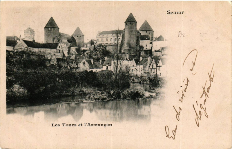 Carte postale ancienne Semur... - Les Tours et l'Armancon