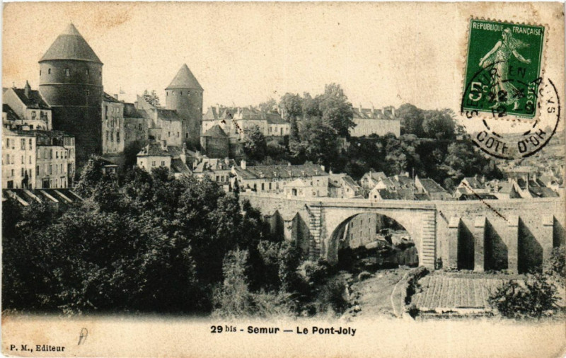 Carte postale ancienne Semur... - Le Pont Joly à Pont