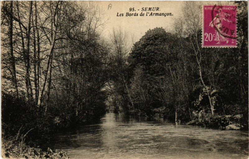 Carte postale ancienne Semur - Les Bords de l'Armancon